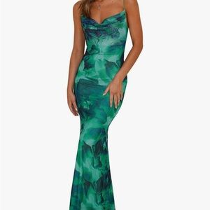 Elegant Green Evening Dress